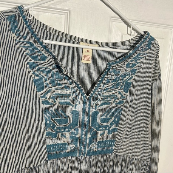 Sundance Time On Your Side Stripped Embroidered Tunic Blouse Boho Size Medium - Picture 4 of 13